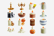 Autumn Candle 3D Icon Set, a 3D by Eklip Studio (Thumbnail 2 of 2)