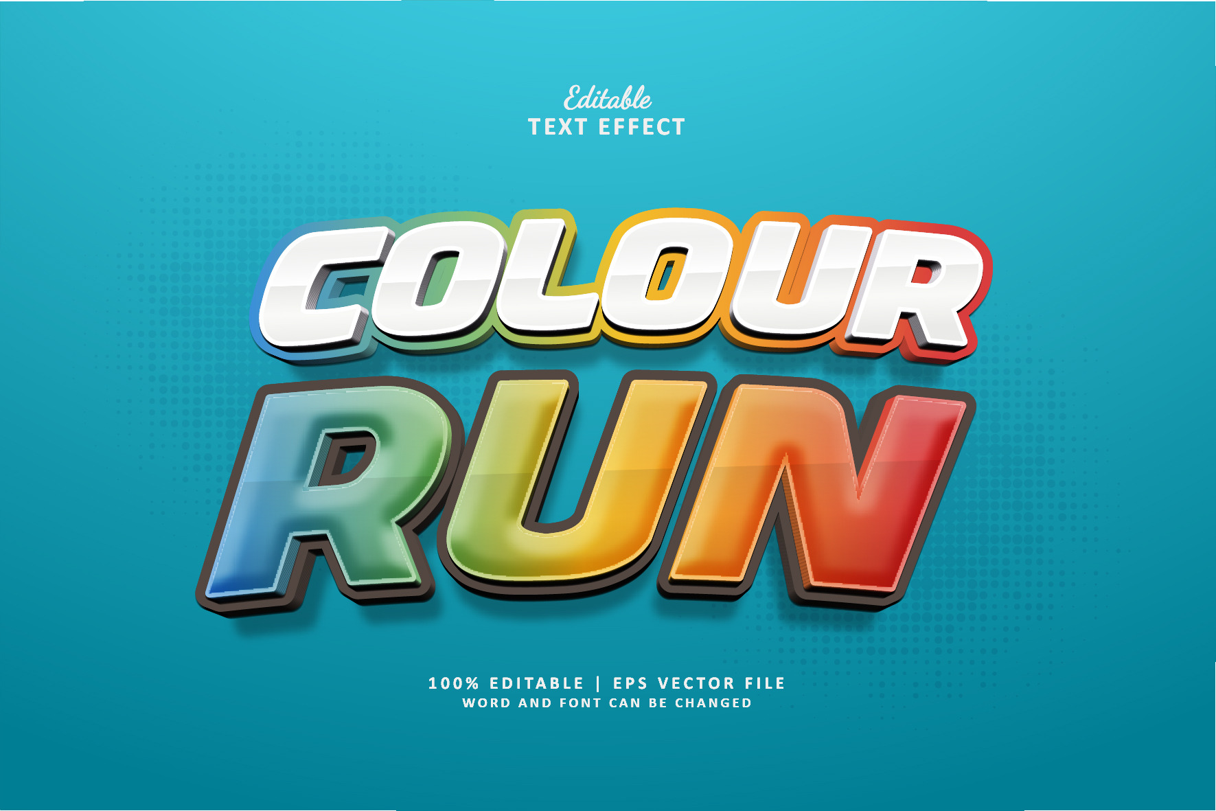 Text Effect Colour Run | Layer Styles ~ Creative Market