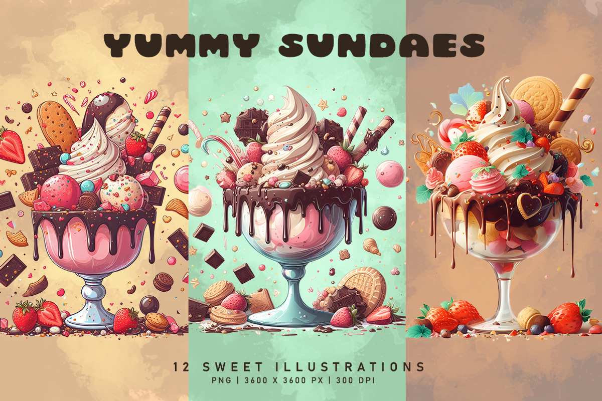 Yummy Sundaes, a Food Illustration by Digital Art Creations (Photo 4 of 9)