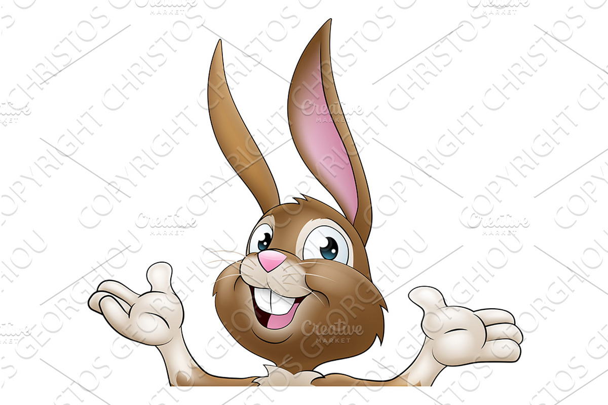 Easter Bunny Rabbit Cartoon, an Illustration by Christos Georghiou