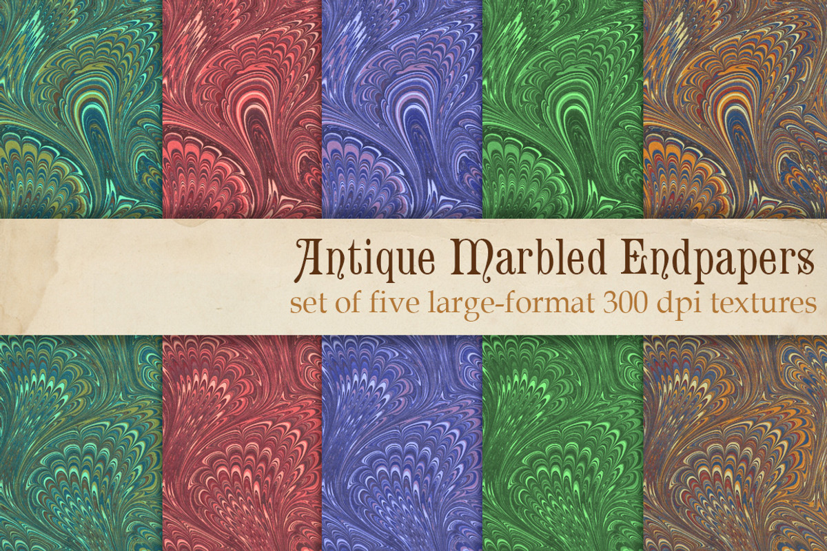 Antique Marbled Endpapers, a Texture Graphic by Vine Hill Mercantile Co. (Photo 2 of 4)