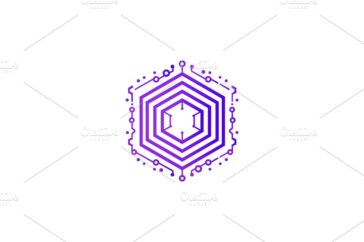 Minimal Hexagonal Tech Circuit Logo, a Branding & Logo Template by Vectorium Studio (Photo 1 of 9)