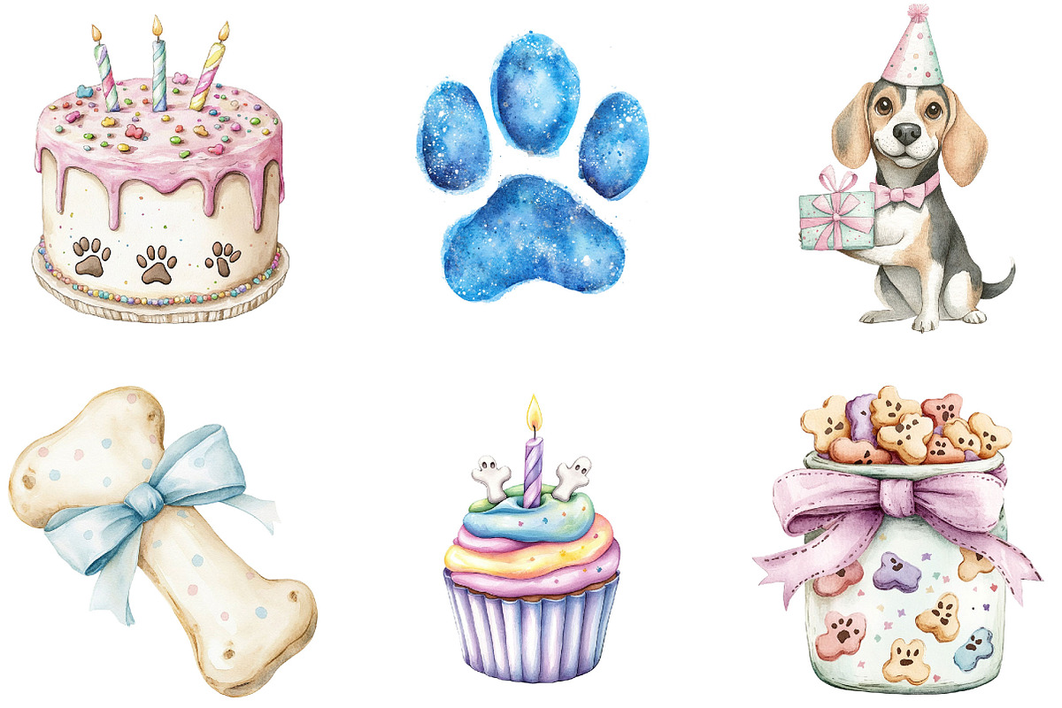 Dog Breeds Birthday Party Clipart, a Seasonal Illustration by Designking (Photo 4 of 5)