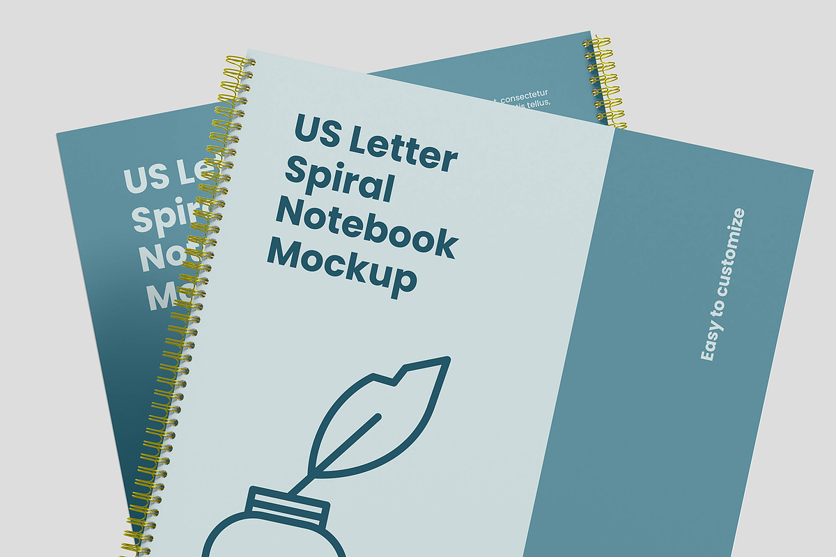 US Letter Spiral Notebook Mockup, a Books & Magazine Mockup by Illusiongraphic (Photo 21 of 32)