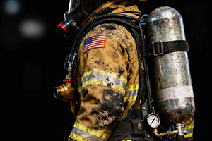 Firefighter with self-contained brea, an Industrial Photo by Perpis