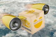 Delivery Cargo Box PSD Mockup, a Cups & Container Mockup by Sinlatown (Thumbnail 1 of 6)