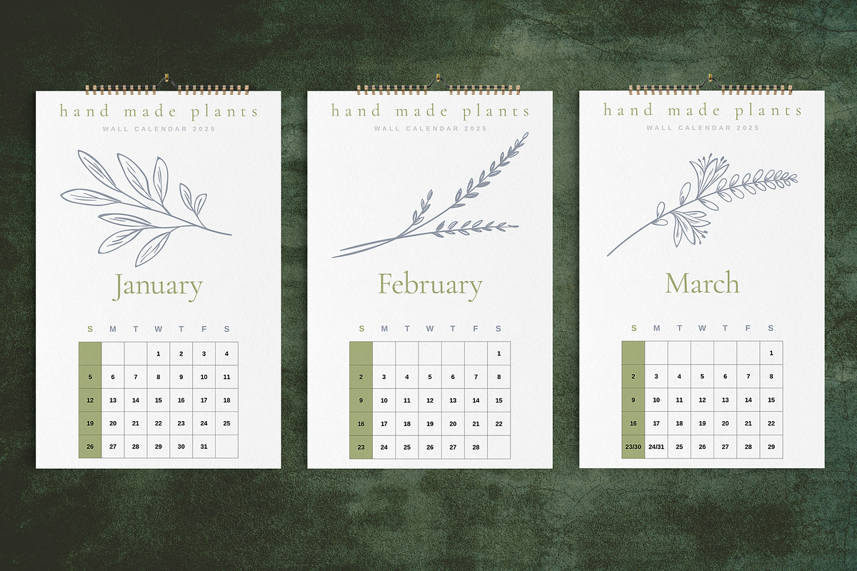 2025 Wall Calendar Handmade Flowers, a Stationery Template by Boris Cupac (Photo 2 of 5)
