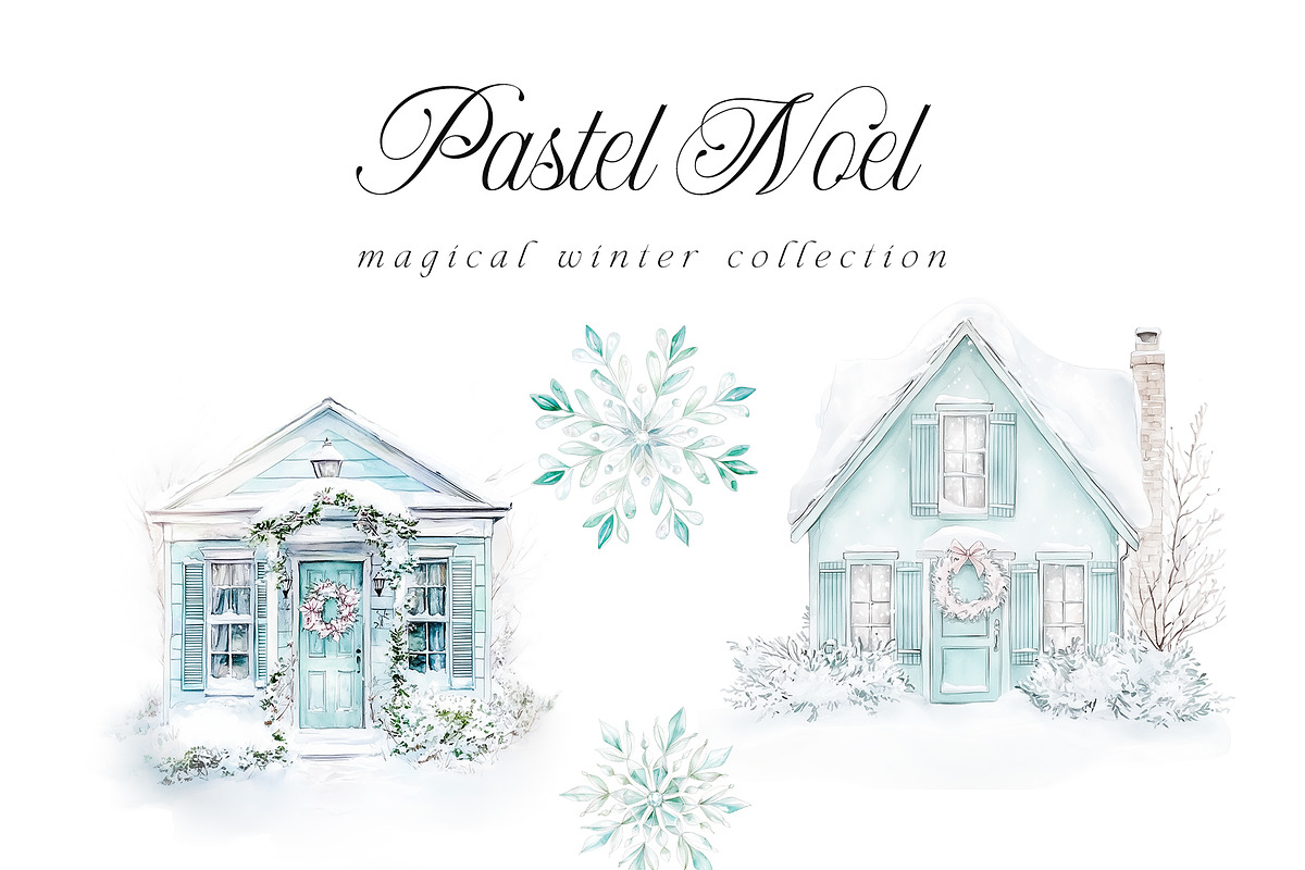Pastel Noel - Magical Winter Set, a Seasonal Illustration by studioequinox (Photo 5 of 10)