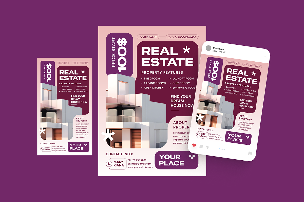 Real Estate Flyer Set, a Flyer Template by MMPixelCraft (Photo 2 of 4)