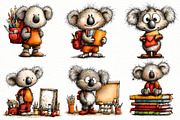 Back to School Koala Clipart Bundle, a Seasonal Illustration by Designworld (Thumbnail 2 of 8)