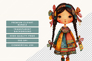 Whimsical Quirky Girl Clipart Bundle, a Person Illustration by BusyDaydesign (Thumbnail 7 of 9)