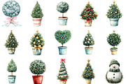 Whimsical Christmas Topiary Tree, an Illustration by Designking (Thumbnail 2 of 5)