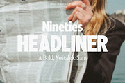 Nineties Headliner | Nostalgic Sans, a Sans Serif Font by Jen Wagner Co (Thumbnail 1 of 12)