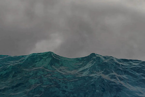 Realistic Dark Ocean Waves 3D Model