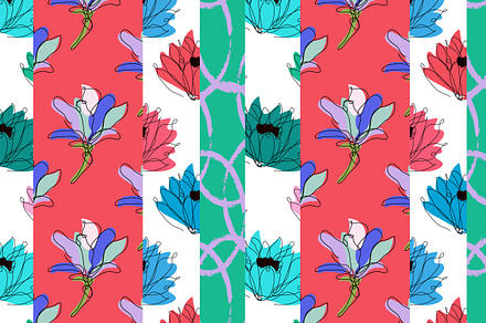 Lotus Magnolia Seamless Pattern