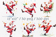 Funny Santa Clipart Bundle., a Seasonal Illustration by GalaDesign03 (Thumbnail 2 of 7)