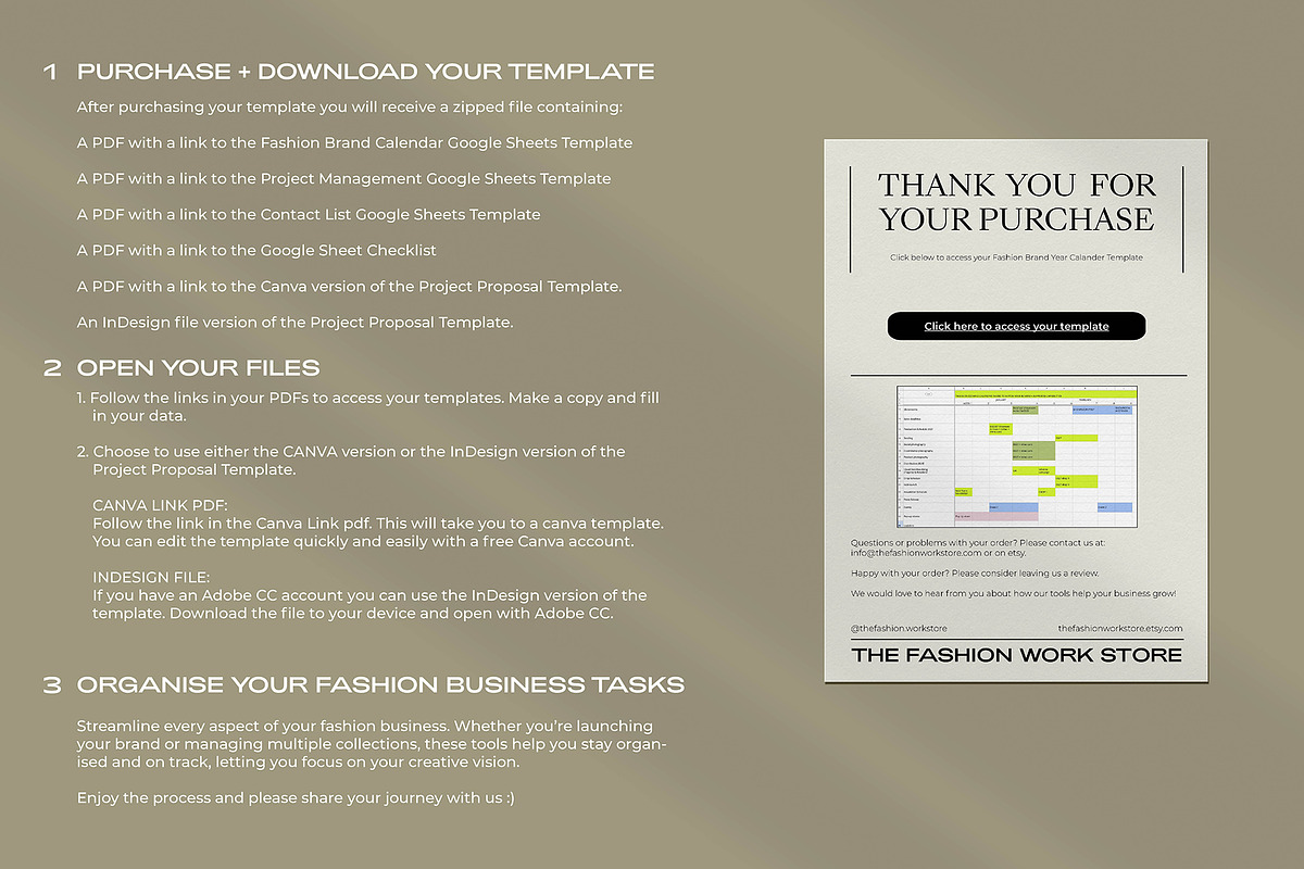 Fashion Project Management Bundle, a Templates & Theme by The Fashion Work Store (Photo 9 of 9)