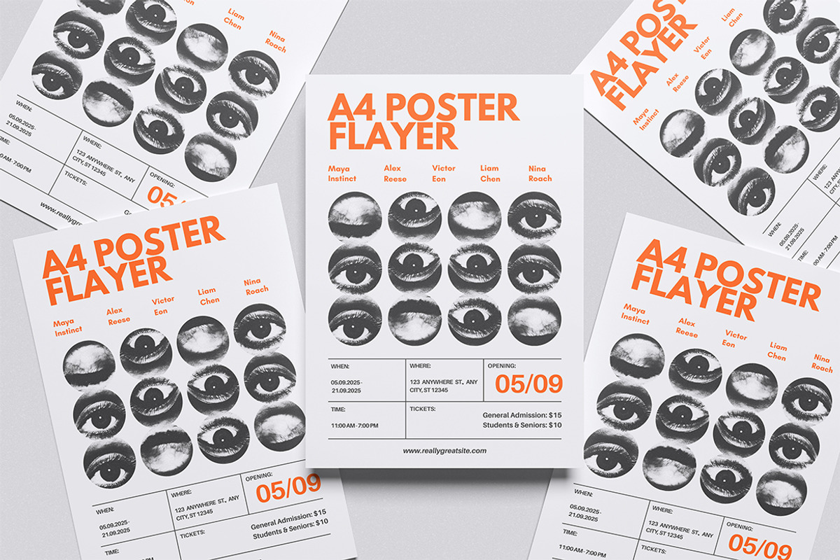 A4 Poster Flayer Mockup, an Advertising Mockup by Pikachudesign (Photo 5 of 5)