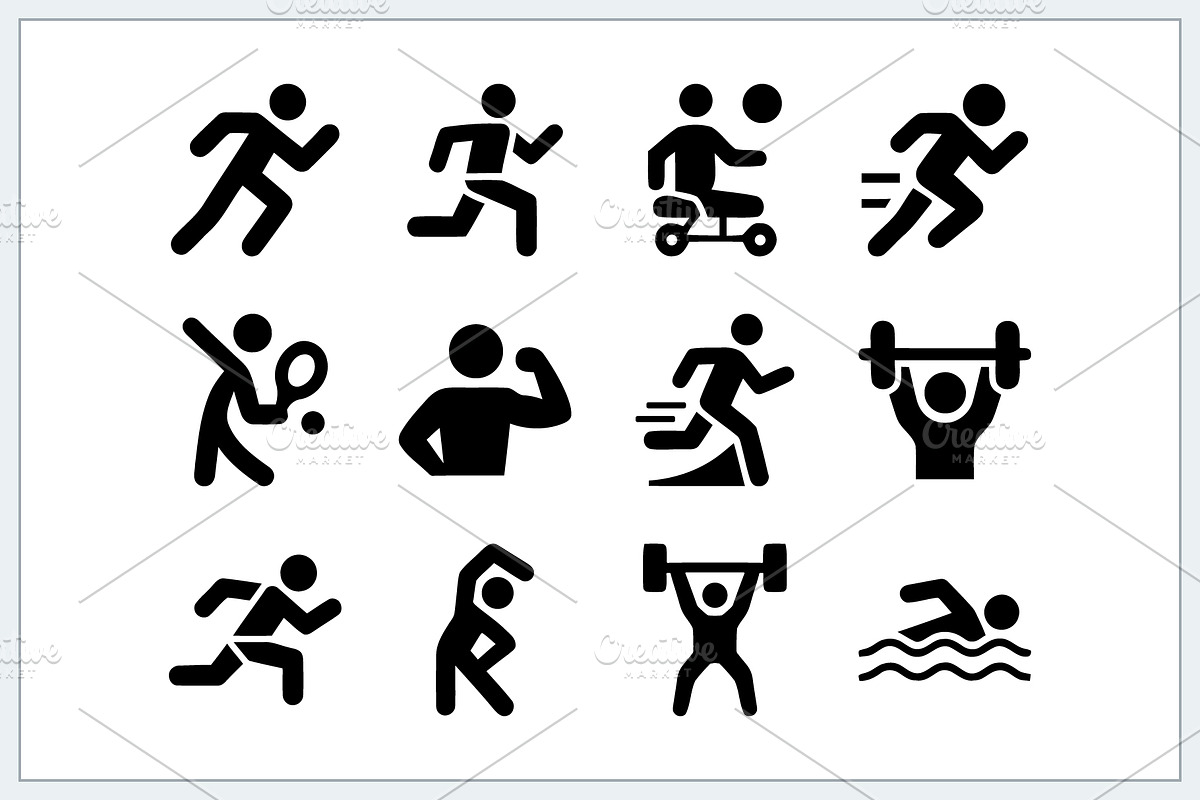 Sports Fitness Icons Logo, a Solid Icon by Vectorium Studio (Photo 11 of 16)