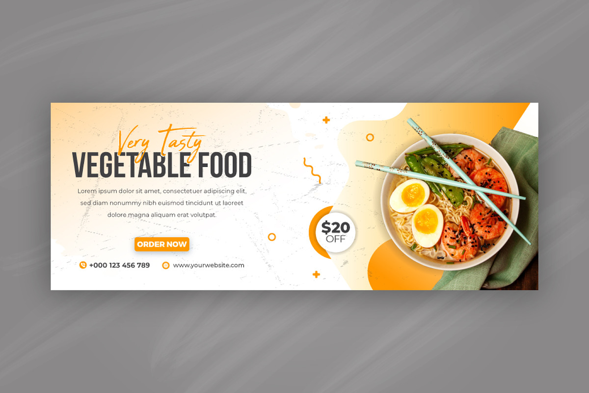 Food Vegetable Facebook Cover, a Social Media Template by Mk_Studio (Photo 7 of 9)
