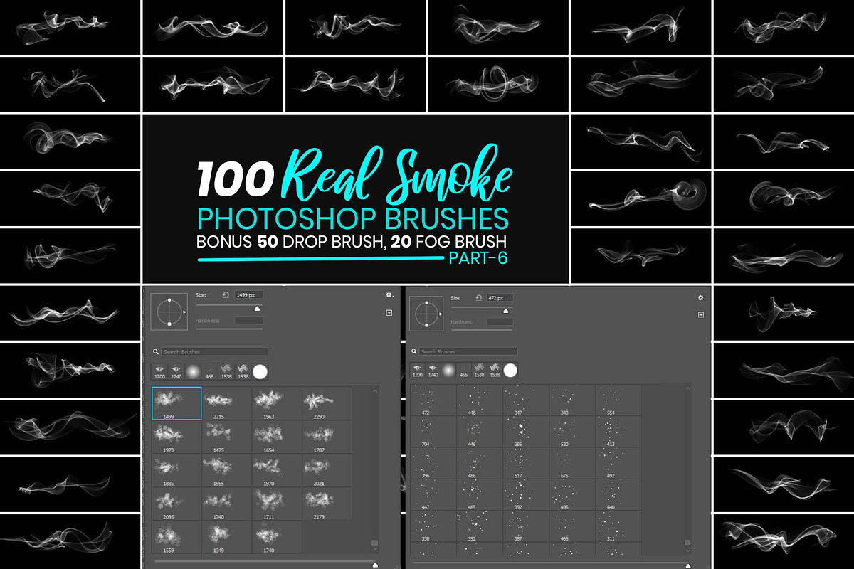 Real Smoke Photoshop Brushes Bundle, a Brush Add-On by MRI STUDIO (Photo 1 of 34)