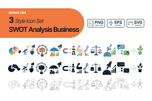 SWOT Analysis Business Icons 3 Style