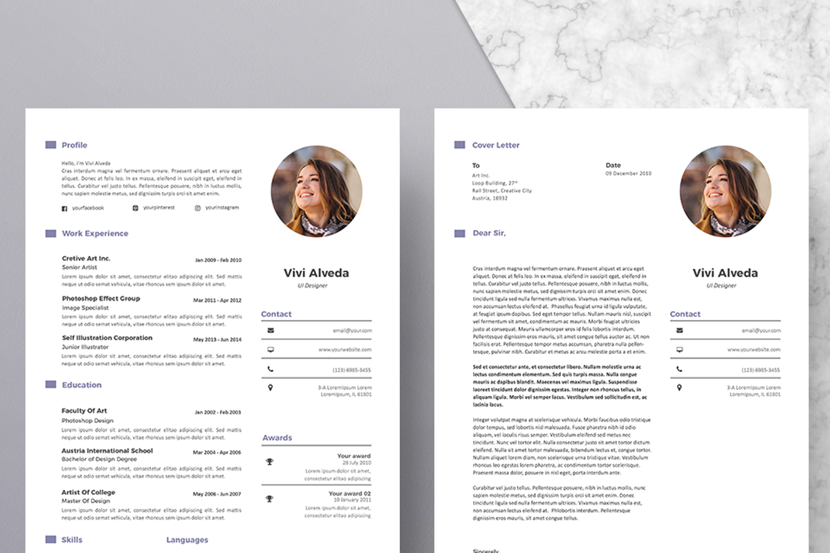 Modern Resume & CV Template, a Resume Template by Hito Graphic (Photo 3 of 8)