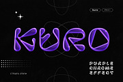 Purple Chrome Effect Bundle, a Layer Style Add-On by kuro (Thumbnail 1 of 6)