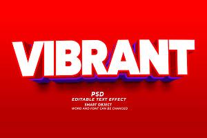 Vibrant PSD 3D Editable Text Effect