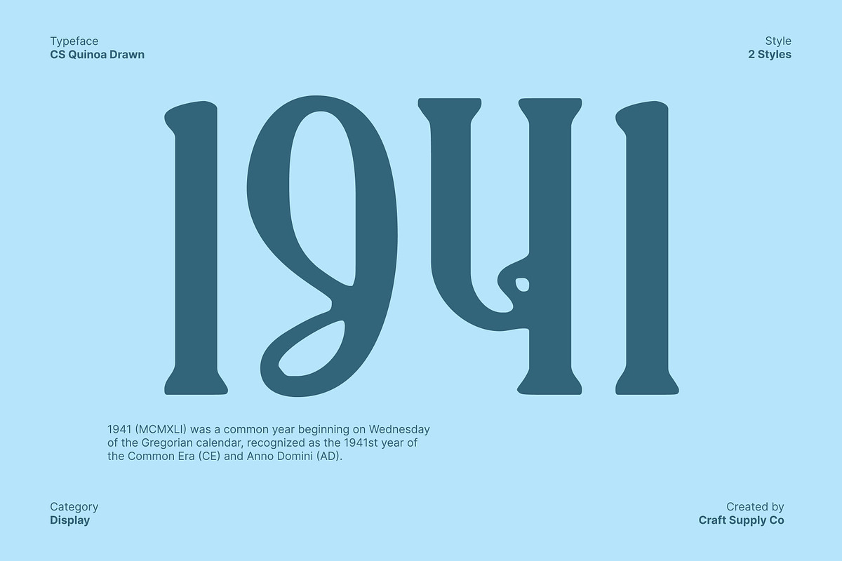 CS Quinoa Drawn, a Serif Font by Craft Supply Co. (Photo 6 of 8)