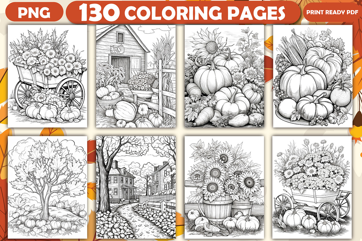 Autunm Coloring Pages, an Illustration by Design House (Photo 2 of 2)