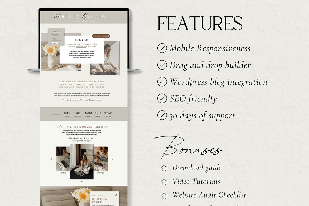 Social Media Website Template Showit, a Websites & App Template by Field Digital (Photo 4 of 11)
