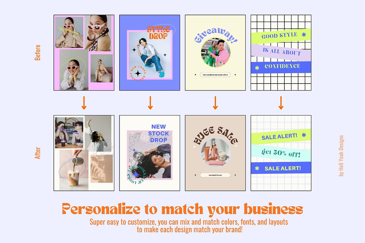 Funky Instagram Post Templates, a Social Media Template by Hell Yeah Designs (Photo 6 of 8)
