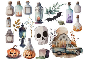 Haunted Halloween Clipart Collection