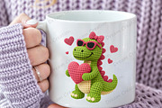 Yarn Crochet T-Rex Valentine's PNG, an Illustration by Dream Creation (Thumbnail 4 of 5)