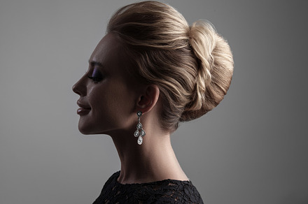 Beautiful woman with evening makeup jewelry and beauty fashion photo stock, a Beauty & Fashion Photo by sport&beauty stock photo