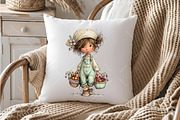 Cherry Girl PNG Clipart Set, a Seasonal Illustration by OK Design (Thumbnail 4 of 6)