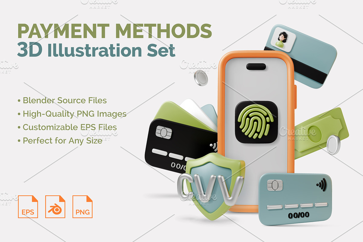Payment Methods Concept, an Object 3D Model by 35lab (Photo 1 of 6)