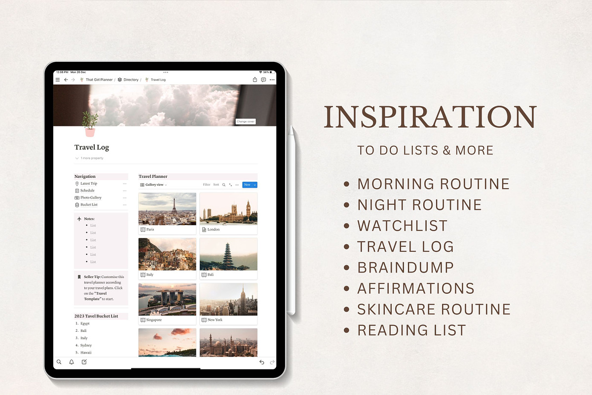 Notion Life Planner, Notion Template, an App Template by TheBohoFactory (Photo 9 of 10)