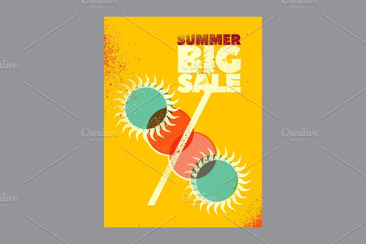 Summer Sale grunge vector poster set, a Seasonal Illustration by PoPaShop (Photo 2 of 9)