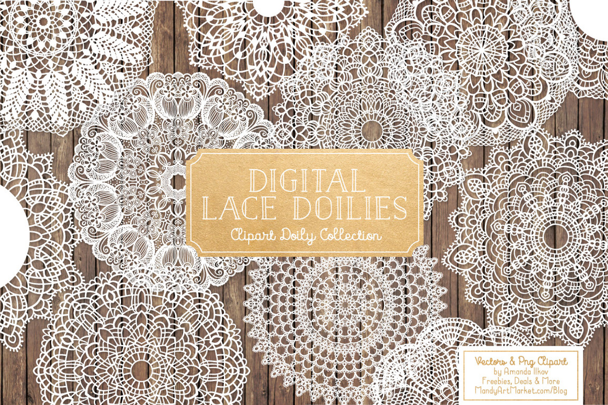 White Lace Doilies - Vectors & PNGS, an Illustration by Amanda Ilkov (Photo 1 of 4)