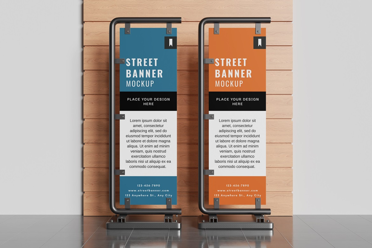 Street Banner Mockup, an Advertising Mockup by AndikaGraphic (Photo 3 of 6)
