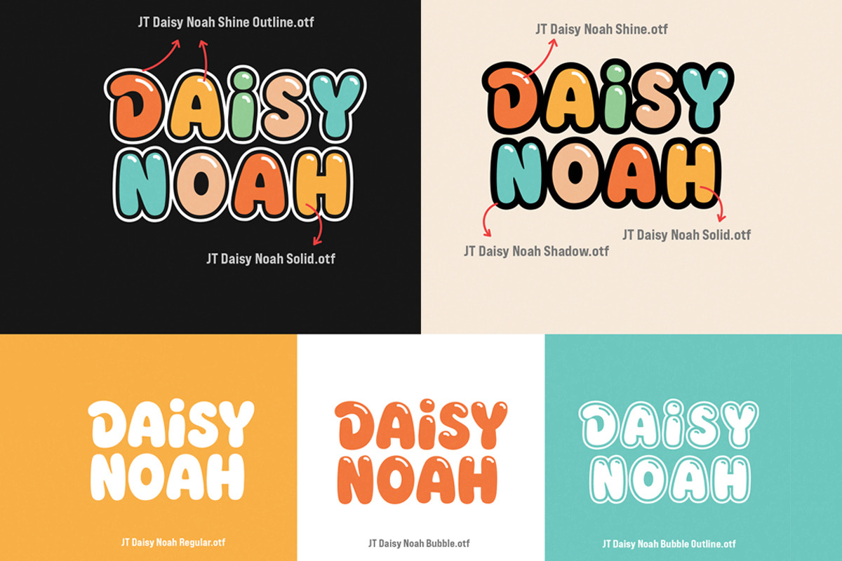 Daisy Noah - Bubble Groovy Font, a Handwritten Font by Jozoor (Photo 2 of 10)