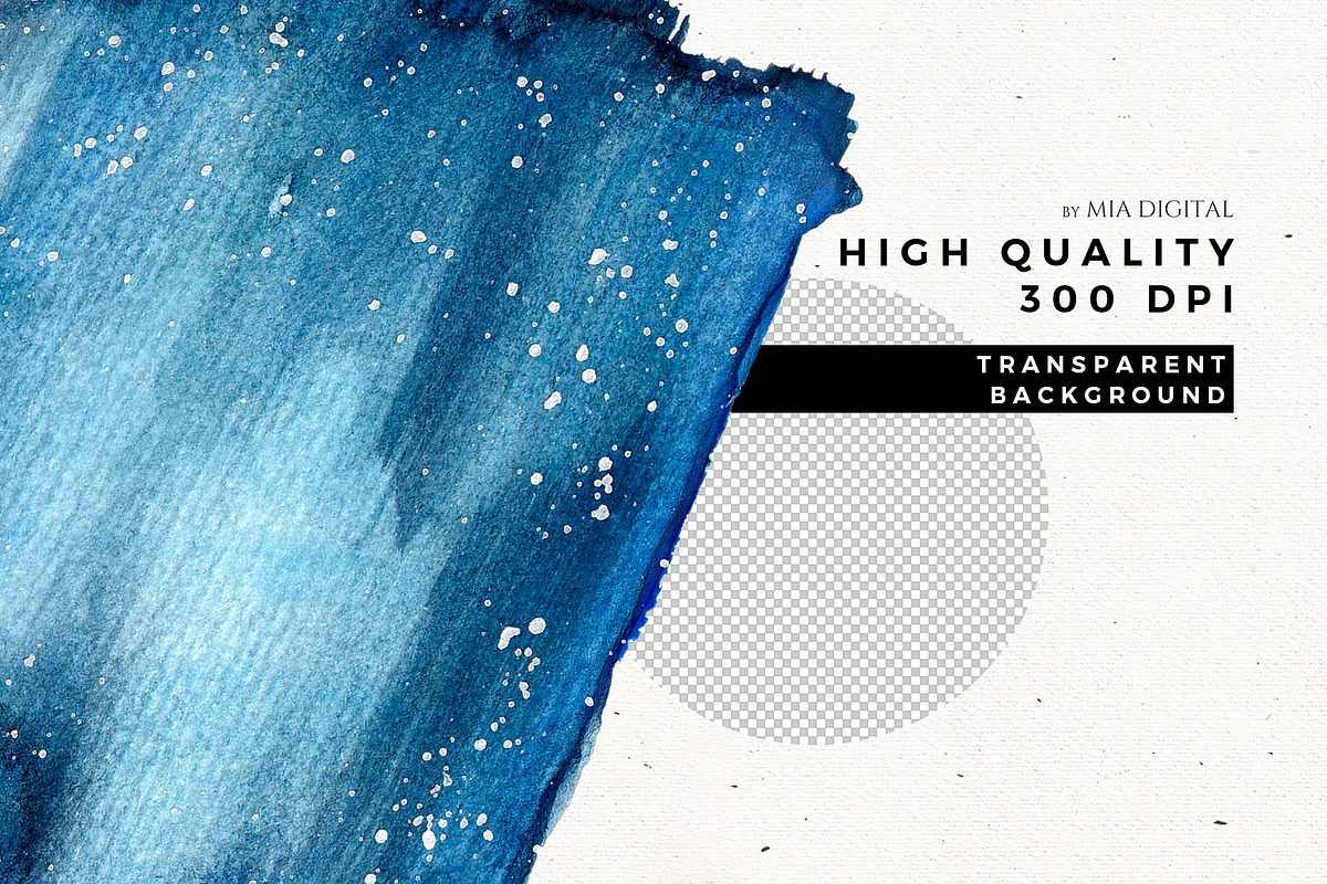 Blue Galaxy Watercolor Logo Splash, a Texture Graphic by Mia Digital (Photo 4 of 4)