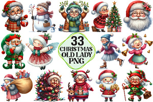 Funny Old Lady Christmas Sublimation, a Decorative Illustration by Pixels.Craft