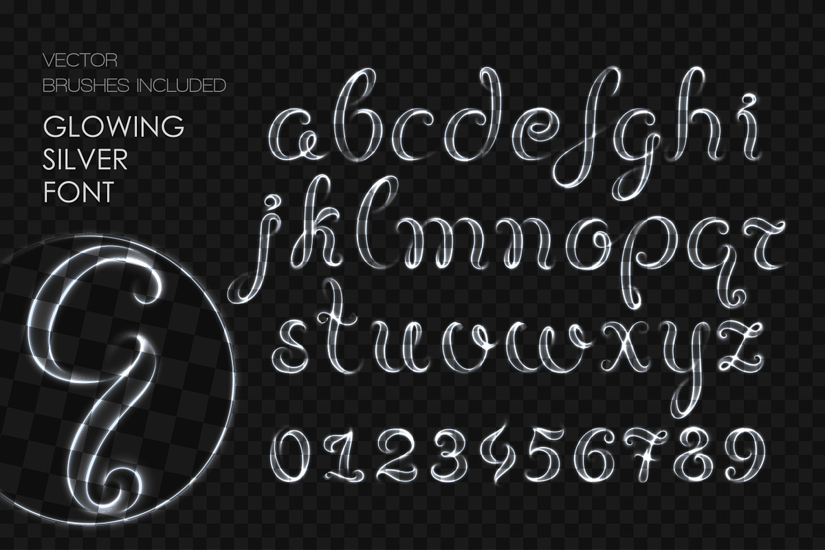 8 NEON BRUSHES / ELEGANT FONT, a Brush Add-On by Nadin_Lebedeva (Photo 2 of 8)