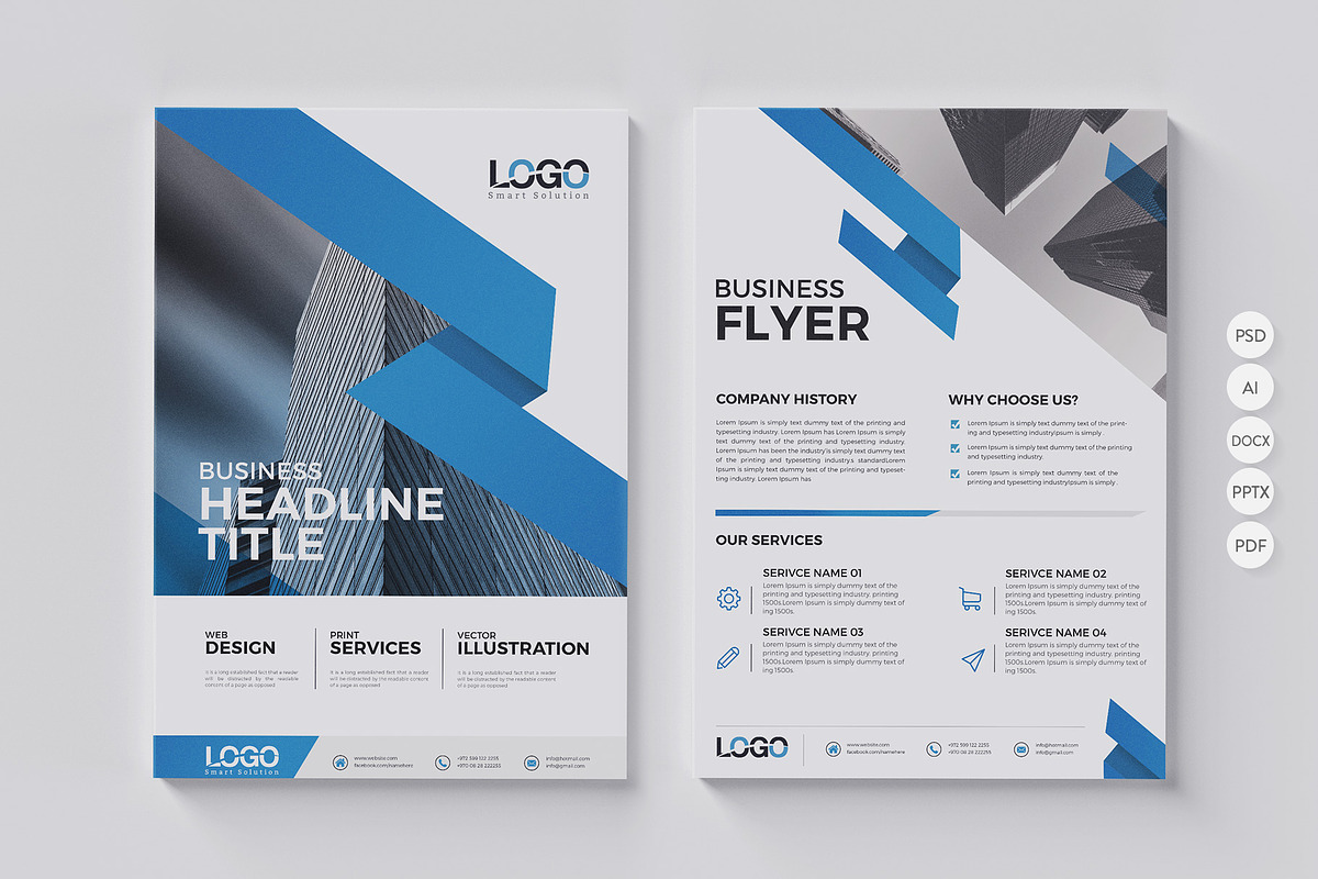 20 Corporate Flyer-Double Sided, a Flyer Template by BrochuresFactory (Photo 14 of 21)