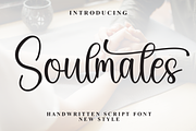 Soulmates | Script Font, a Handwritten Font by Scratchones (Thumbnail 1 of 9)