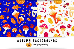 Autumn pattern. Fall season prints.