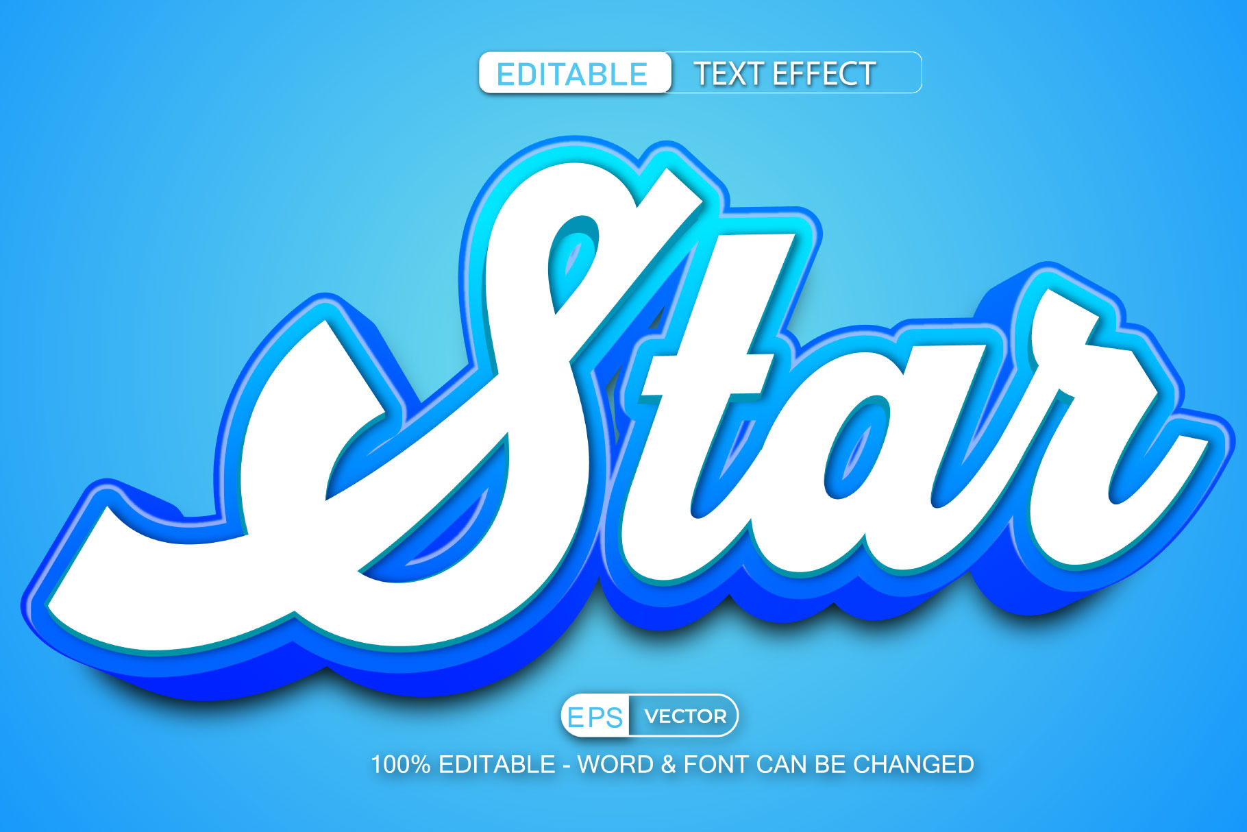 Star Vector 3d Editable Text Effect, a Layer Style Add-On by TrueVector